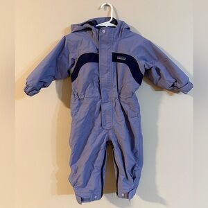 VINTAGE Patagonia Baby Purple Snowsuit with Navy Accents 24 months